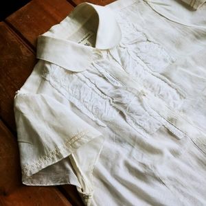 Peter Pan collar tuxedo blouse Banana Republic